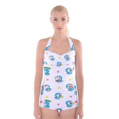 Doraemon Boyleg Halter Swimsuit  by nateshop