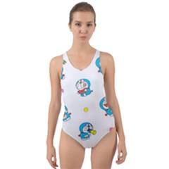 Doraemon Cut-out Back One Piece Swimsuit by nateshop