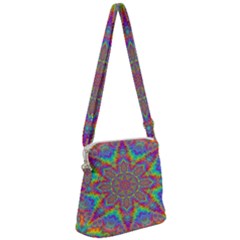 Mandala, Pattern, Abstraction, Colorful, Hd Phone Zipper Messenger Bag by nateshop