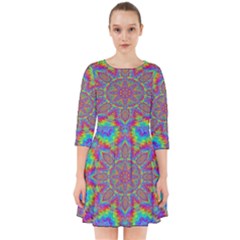 Mandala, Pattern, Abstraction, Colorful, Hd Phone Smock Dress by nateshop