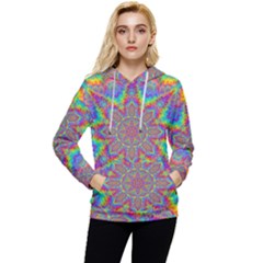 Mandala, Pattern, Abstraction, Colorful, Hd Phone Women s Lightweight Drawstring Hoodie