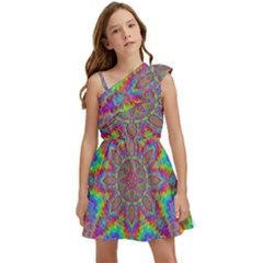 Mandala, Pattern, Abstraction, Colorful, Hd Phone Kids  One Shoulder Party Dress