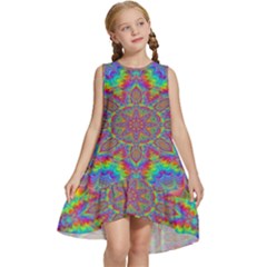 Mandala, Pattern, Abstraction, Colorful, Hd Phone Kids  Frill Swing Dress by nateshop