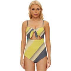 Minimalist, Abstract, Android, Background, Desenho Knot Front One-piece Swimsuit by nateshop