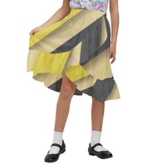 Minimalist, Abstract, Android, Background, Desenho Kids  Ruffle Flared Wrap Midi Skirt by nateshop