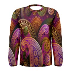 Paisley Pattern, Abstract Colorful, Texture Background, Hd Men s Long Sleeve T-shirt by nateshop