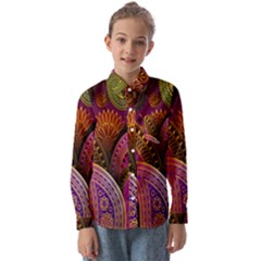 Paisley Pattern, Abstract Colorful, Texture Background, Hd Kids  Long Sleeve Shirt by nateshop