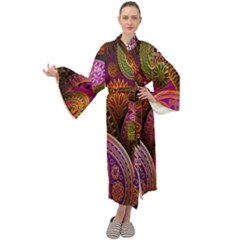 Paisley Pattern, Abstract Colorful, Texture Background, Hd Maxi Velvet Kimono by nateshop