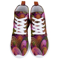 Paisley Pattern, Abstract Colorful, Texture Background, Hd Women s Lightweight High Top Sneakers by nateshop