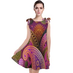 Paisley Pattern, Abstract Colorful, Texture Background, Hd Tie Up Tunic Dress by nateshop