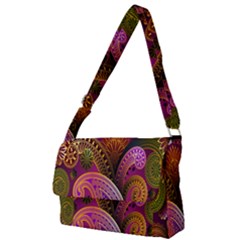 Paisley Pattern, Abstract Colorful, Texture Background, Hd Full Print Messenger Bag (l) by nateshop