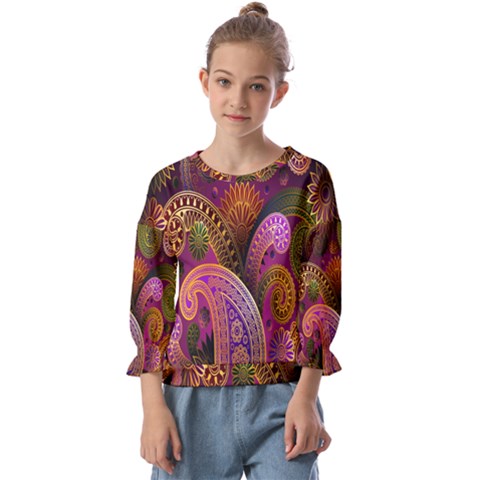 Paisley Pattern, Abstract Colorful, Texture Background, Hd Kids  Cuff Sleeve Top by nateshop