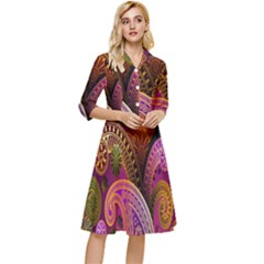 Paisley Pattern, Abstract Colorful, Texture Background, Hd Classy Knee Length Dress by nateshop