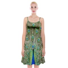 Peacock,army 1 Spaghetti Strap Velvet Dress