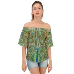 Peacock,army 1 Off Shoulder Short Sleeve Top by nateshop