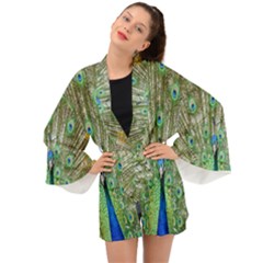 Peacock,army 1 Long Sleeve Kimono by nateshop