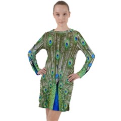 Peacock,army 1 Long Sleeve Hoodie Dress by nateshop