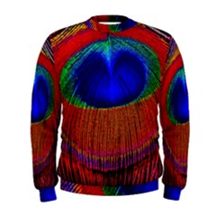 Peacock-feathers,blue 1 Men s Sweatshirt by nateshop