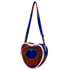 Peacock-feathers,blue 1 Heart Shoulder Bag