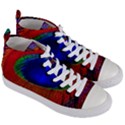 Peacock-feathers,blue 1 Women s Mid-Top Canvas Sneakers View3