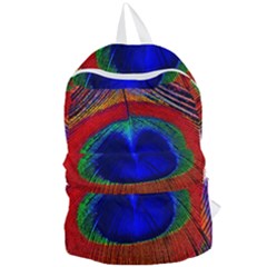 Peacock-feathers,blue 1 Foldable Lightweight Backpack by nateshop