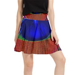 Peacock-feathers,blue 1 Waistband Skirt by nateshop