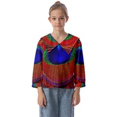 Peacock-feathers,blue 1 Kids  Sailor Shirt by nateshop