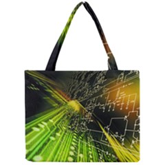 Machine Technology Circuit Electronic Computer Technics Detail Psychedelic Abstract Pattern Mini Tote Bag by Sarkoni