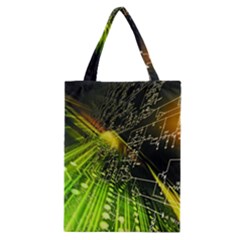 Machine Technology Circuit Electronic Computer Technics Detail Psychedelic Abstract Pattern Classic Tote Bag by Sarkoni