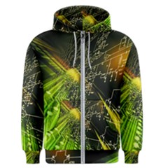 Machine Technology Circuit Electronic Computer Technics Detail Psychedelic Abstract Pattern Men s Zipper Hoodie by Sarkoni