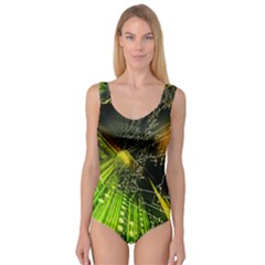 Machine Technology Circuit Electronic Computer Technics Detail Psychedelic Abstract Pattern Princess Tank Leotard  by Sarkoni