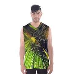 Machine Technology Circuit Electronic Computer Technics Detail Psychedelic Abstract Pattern Men s Basketball Tank Top by Sarkoni