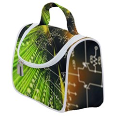 Machine Technology Circuit Electronic Computer Technics Detail Psychedelic Abstract Pattern Satchel Handbag by Sarkoni