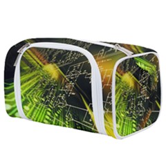 Machine Technology Circuit Electronic Computer Technics Detail Psychedelic Abstract Pattern Toiletries Pouch by Sarkoni