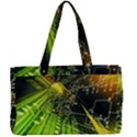 Machine Technology Circuit Electronic Computer Technics Detail Psychedelic Abstract Pattern Canvas Work Bag View1