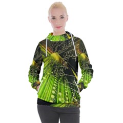 Machine Technology Circuit Electronic Computer Technics Detail Psychedelic Abstract Pattern Women s Hooded Pullover by Sarkoni