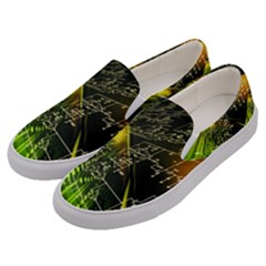 Machine Technology Circuit Electronic Computer Technics Detail Psychedelic Abstract Pattern Men s Canvas Slip Ons by Sarkoni