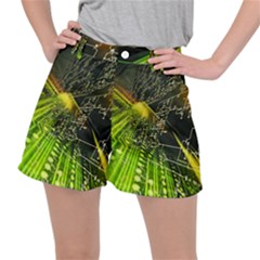 Machine Technology Circuit Electronic Computer Technics Detail Psychedelic Abstract Pattern Women s Ripstop Shorts by Sarkoni