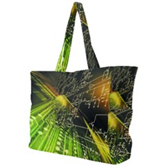 Machine Technology Circuit Electronic Computer Technics Detail Psychedelic Abstract Pattern Simple Shoulder Bag by Sarkoni