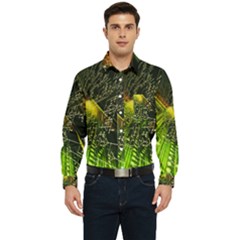 Machine Technology Circuit Electronic Computer Technics Detail Psychedelic Abstract Pattern Men s Long Sleeve Pocket Shirt  by Sarkoni