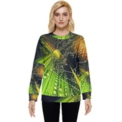 Machine Technology Circuit Electronic Computer Technics Detail Psychedelic Abstract Pattern Hidden Pocket Sweatshirt by Sarkoni