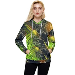 Machine Technology Circuit Electronic Computer Technics Detail Psychedelic Abstract Pattern Women s Lightweight Drawstring Hoodie by Sarkoni