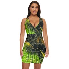 Machine Technology Circuit Electronic Computer Technics Detail Psychedelic Abstract Pattern Draped Bodycon Dress