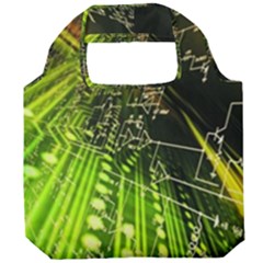 Machine Technology Circuit Electronic Computer Technics Detail Psychedelic Abstract Pattern Foldable Grocery Recycle Bag by Sarkoni