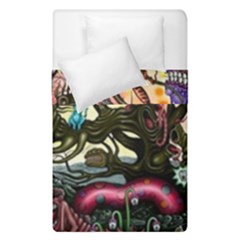 Psychedelic Funky Trippy Duvet Cover Double Side (single Size) by Sarkoni