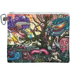 Psychedelic Funky Trippy Canvas Cosmetic Bag (xxxl) by Sarkoni