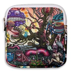 Psychedelic Funky Trippy Mini Square Pouch by Sarkoni