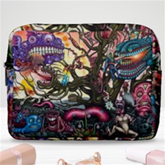 Psychedelic Funky Trippy Make Up Pouch (large) by Sarkoni