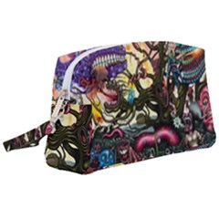 Psychedelic Funky Trippy Wristlet Pouch Bag (large) by Sarkoni