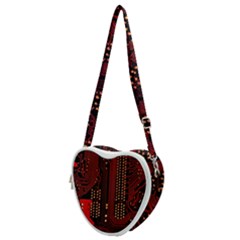 Technology Computer Circuit Heart Shoulder Bag by Sarkoni